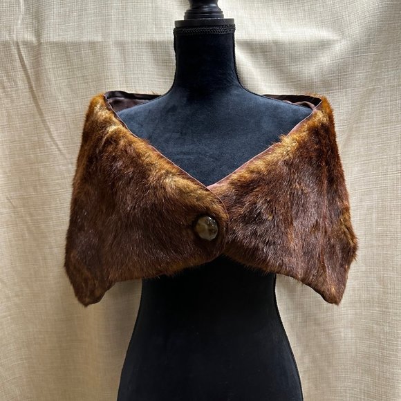 Brown Fur Stole circa 1920s - Picture 1 of 11